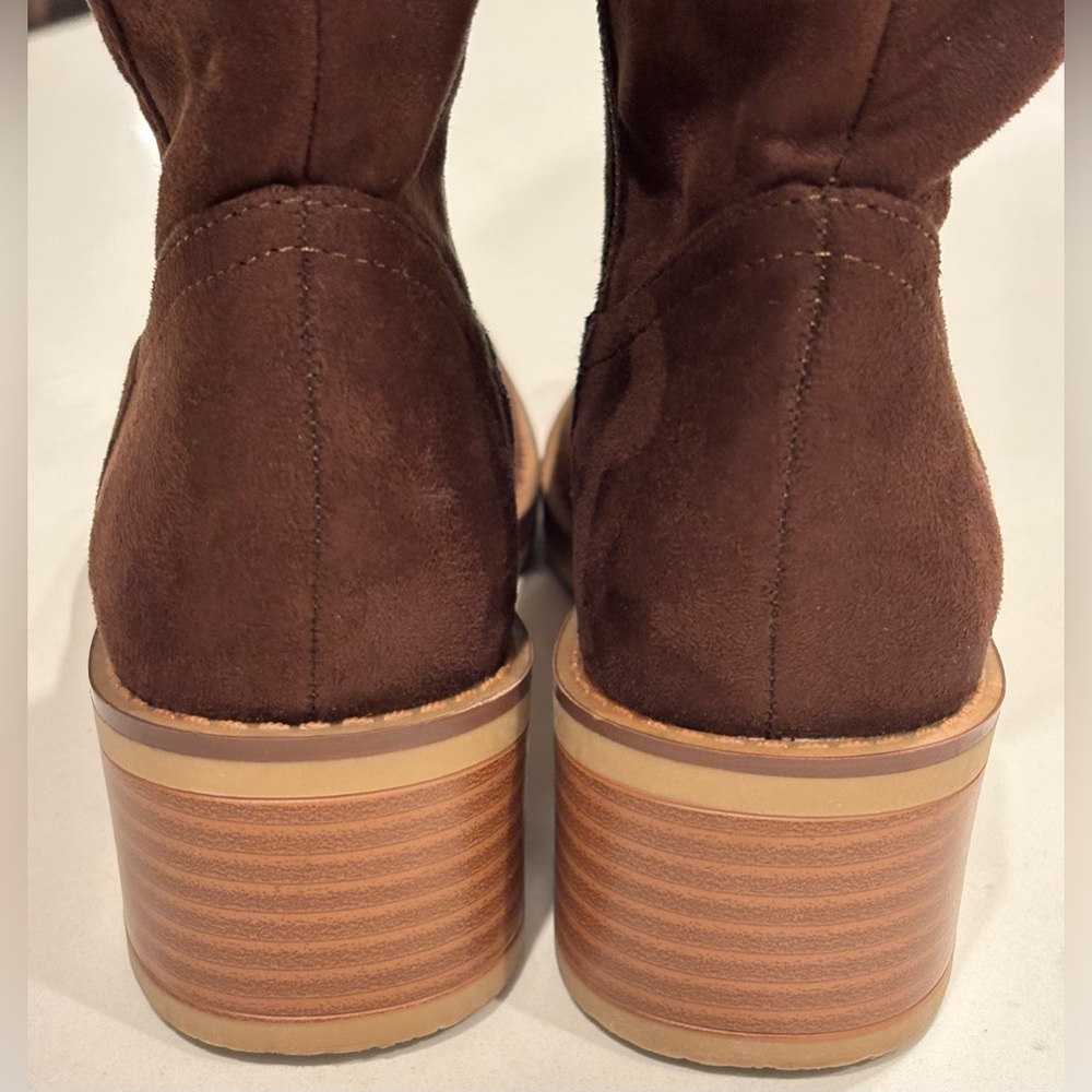 NWOT Seychelles Baylee Knee High Boots Size 5.5 Chocolate Brown Faux Suede - Picture 8 of 13